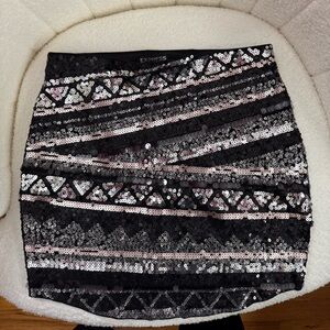 Express Black Sequin Skirt in Size XS